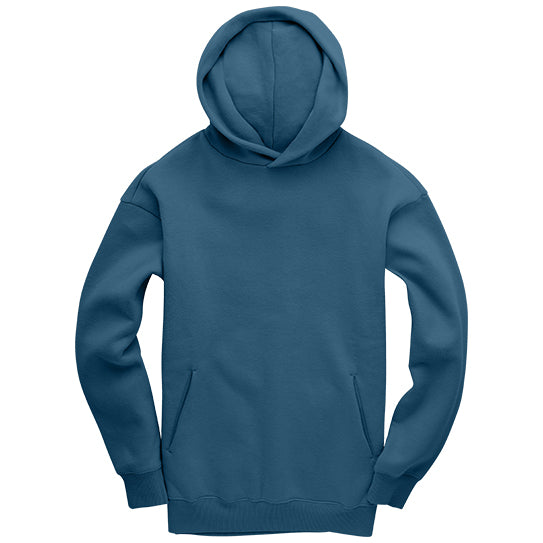 OCEAN BLUE GEMINI - Peach Finish Oversized Hoodie with Solid Text