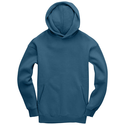 OCEAN BLUE GEMINI - Peach Finish Oversized Hoodie with Solid Text