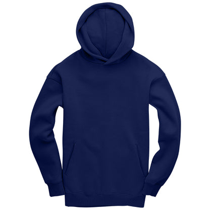 NAVY BLUE GEMINI - Peach Finish Oversized Hoodie with OUTLINE Text