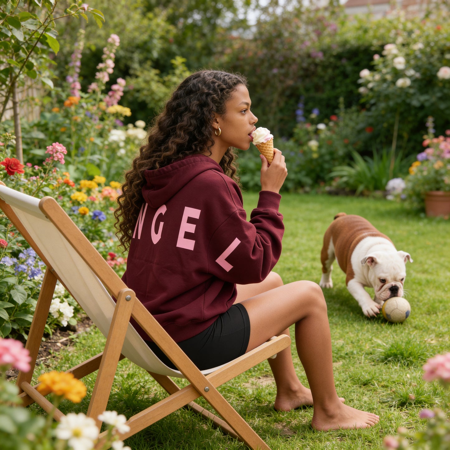 MAROON GEMINI - Peach Finish Oversized Hoodie with Solid Text