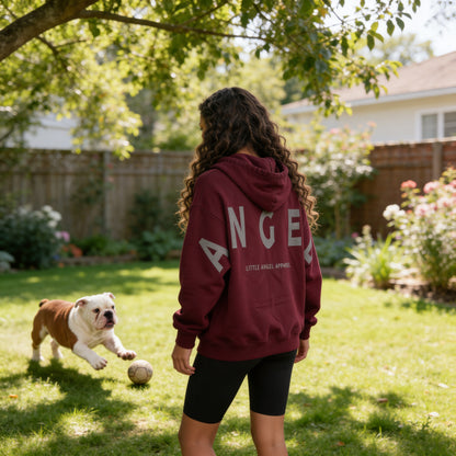 MAROON GEMINI - Peach Finish Oversized Hoodie with Solid Text