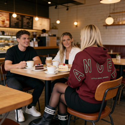 MAROON GEMINI - Peach Finish Oversized Hoodie with OUTLINE Text