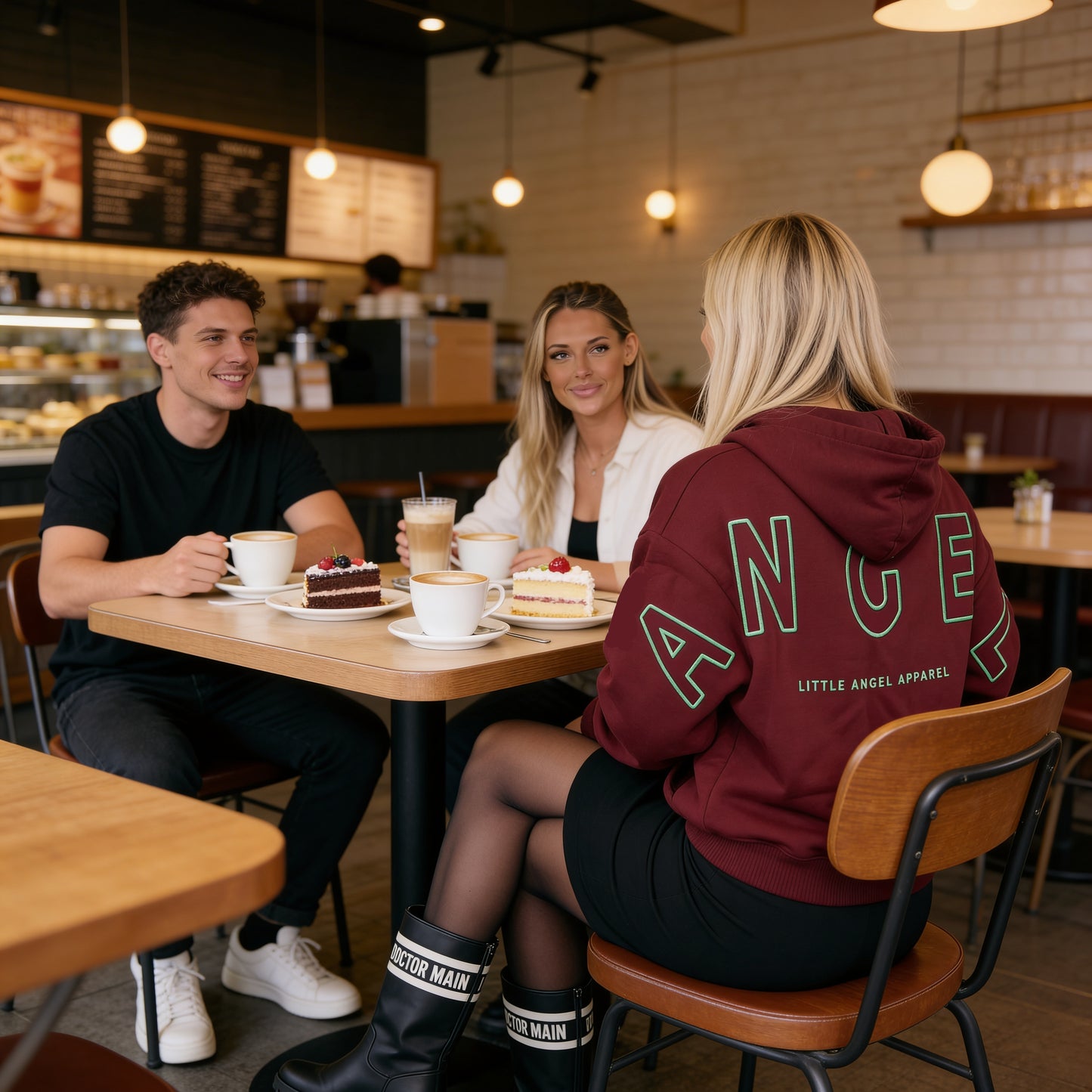 MAROON GEMINI - Peach Finish Oversized Hoodie with OUTLINE Text