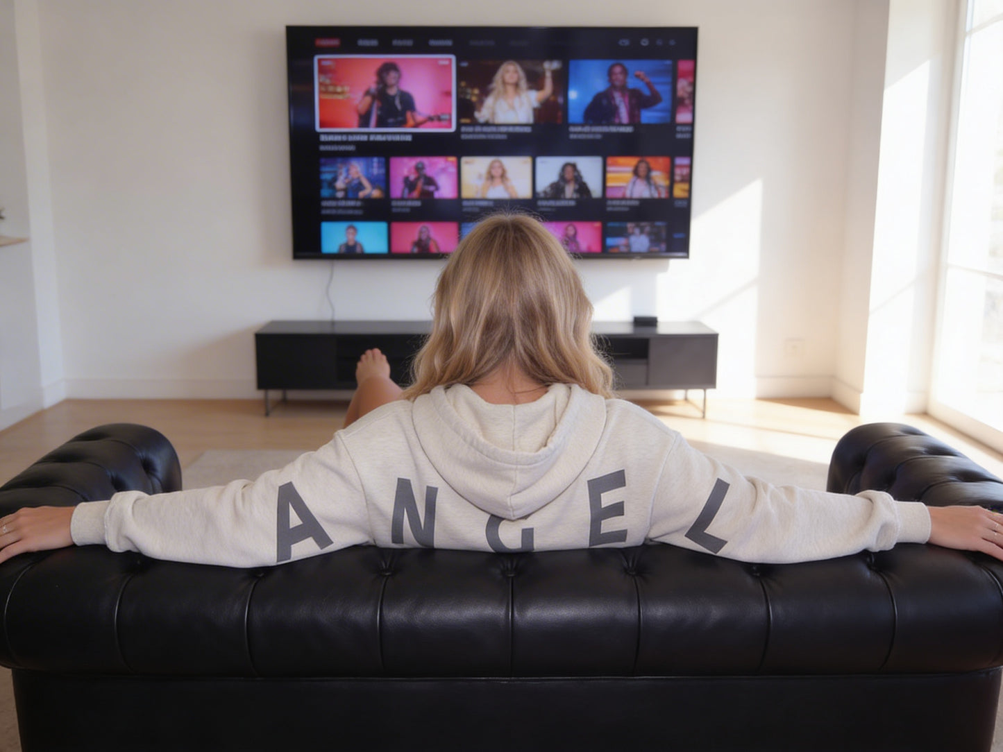 IVORY GEMINI - Peach Finish Oversized Hoodie with Solid Text