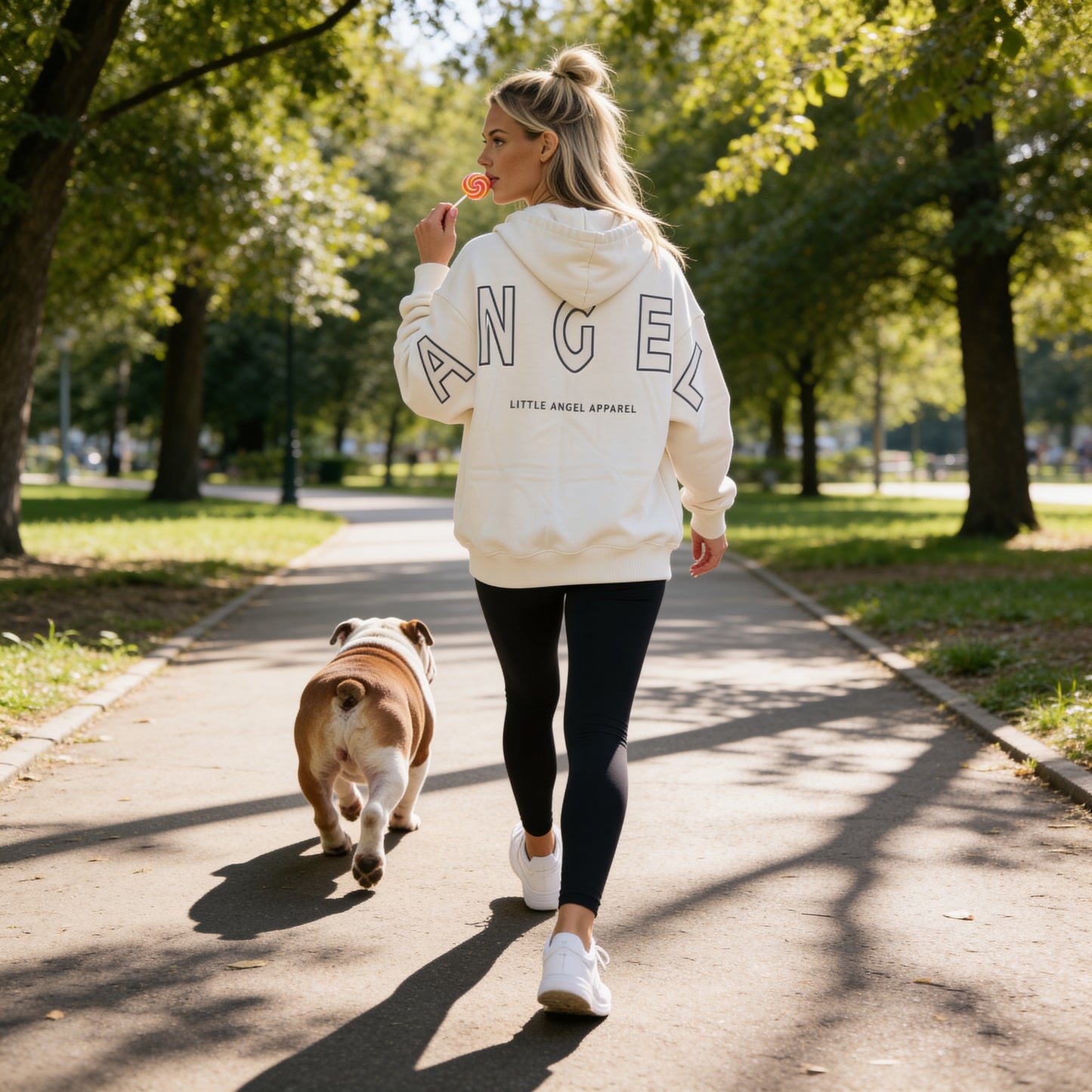 IVORY GEMINI - Peach Finish Oversized Hoodie with OUTLINE Text