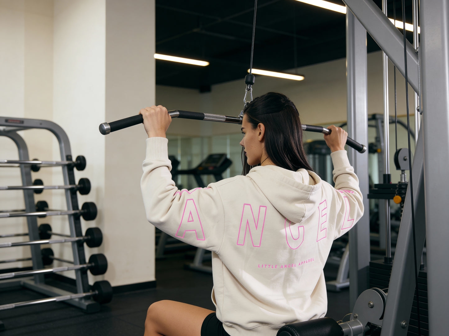IVORY GEMINI - Peach Finish Oversized Hoodie with OUTLINE Text