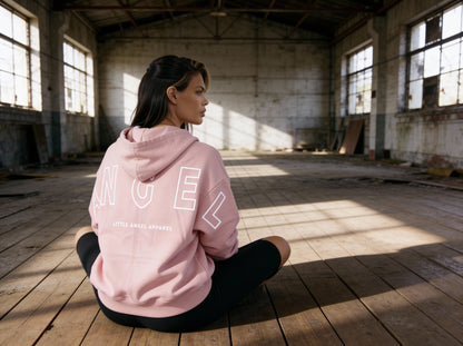 BABY PINK GEMINI - Peach Finish Oversized Hoodie with OUTLINE Text