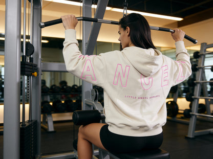 IVORY GEMINI - Peach Finish Oversized Hoodie with OUTLINE Text