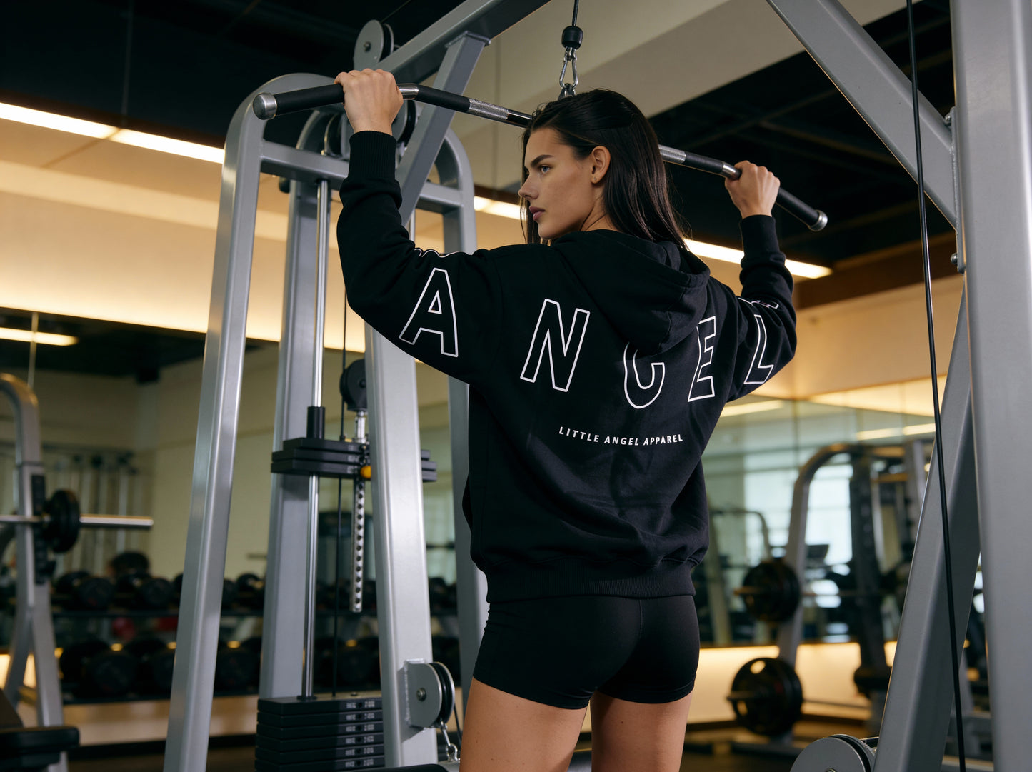BLACK GEMINI - Peach Finish Oversized Hoodie with OUTLINE Text