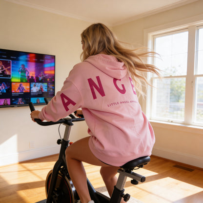 BABY PINK GEMINI - Peach Finish Oversized Hoodie with Solid Text