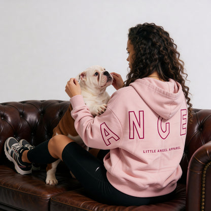 BABY PINK GEMINI - Peach Finish Oversized Hoodie with OUTLINE Text
