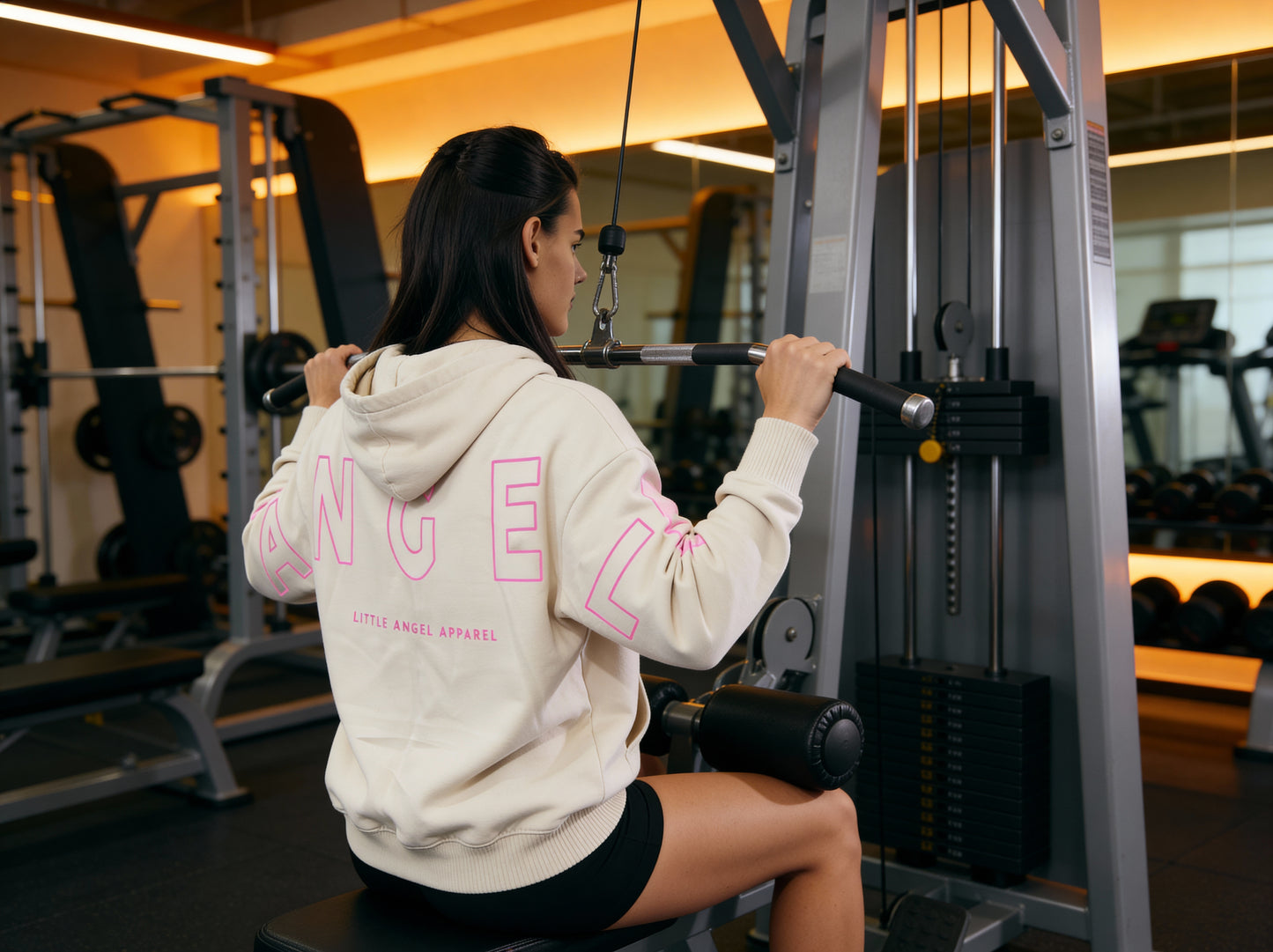 IVORY GEMINI - Peach Finish Oversized Hoodie with OUTLINE Text