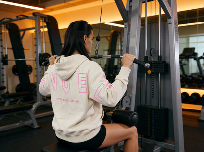 IVORY GEMINI - Peach Finish Oversized Hoodie with OUTLINE Text