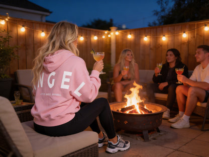 BABY PINK GEMINI - Peach Finish Oversized Hoodie with Solid Text