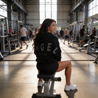 BLACK GEMINI - Peach Finish Oversized Hoodie with Solid Text (Copy)