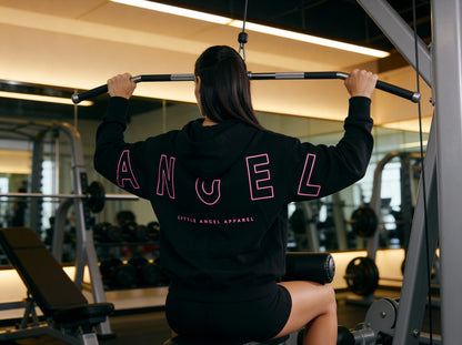 BLACK GEMINI - Peach Finish Oversized Hoodie with OUTLINE Text